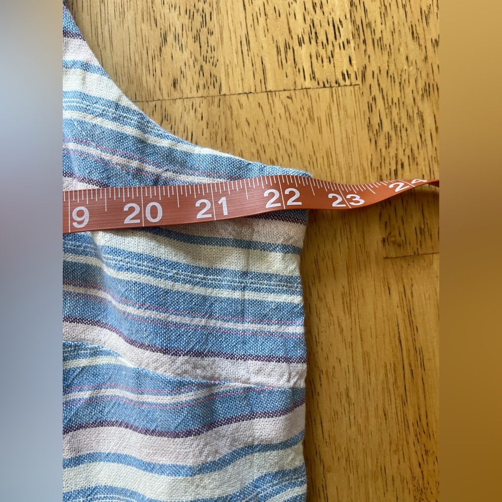 Ella Simone Linen & Rayon Striped Boho Peasant Shift Dress With Pockets X-Large - Picture 8 of 9
